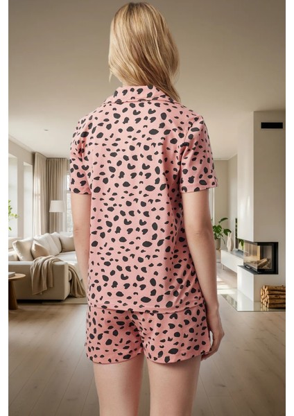 Leopar Desenli Örme Pijama Takımı %100 Pamuk Dayanıklı Malzeme Konforlu Kesim Uzun Ömürlü modelleri