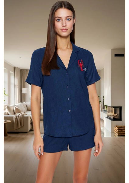 Dokuma Saten Pijama Takımı Nakış Detaylı Regular Kalıp Kaliteli Işçilik Yüksek Kalite