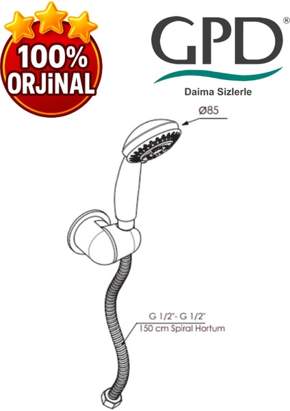 DST50 Askılı Duş Seti (5 Fonksiyonlu Ø85) fiyatları