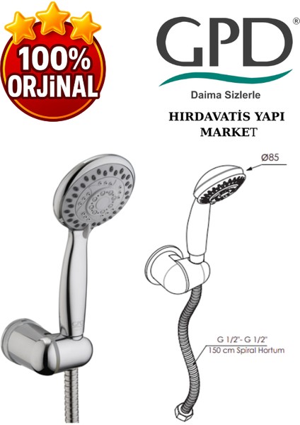 DST50 Askılı Duş Seti (5 Fonksiyonlu Ø85) modelleri