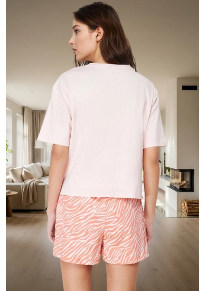 Yaz Için %100 Pamuklu Örme Pijama Takımı Zebra Desenli Özenle Seçilmiş Günlük Kullanım modelleri