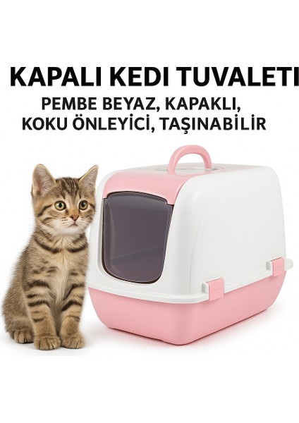 Kapalı Kedi Tuvaleti + Hediye Litter Mat ve Kürek | Koku Önleyici & Hijyenik modelleri