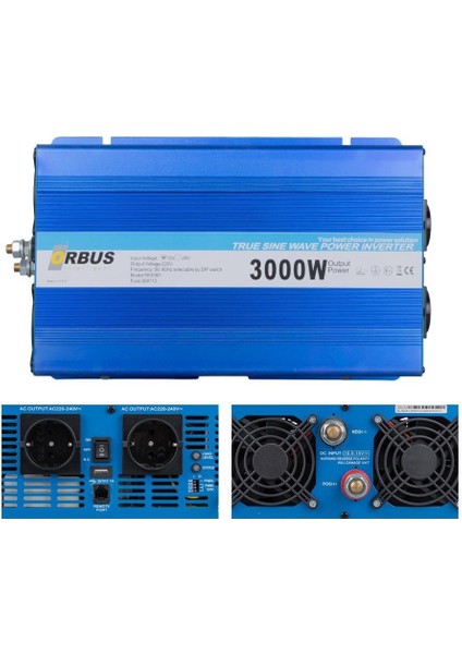 12 Volt 3000 Watt Tam Snüs Invertör