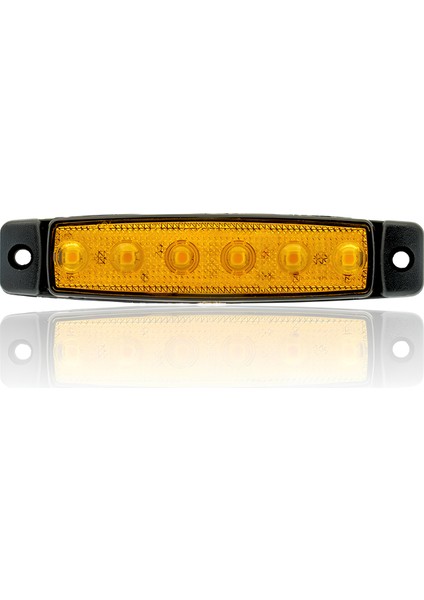 12V 6 Ledli Sarı Ince Dizayn Side Marker Su Geçirmez Parmak Lamba