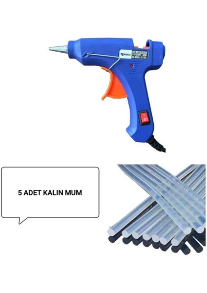 Sıcak Silikon Tabancası 60 W + 5 ADET KALIN MUM