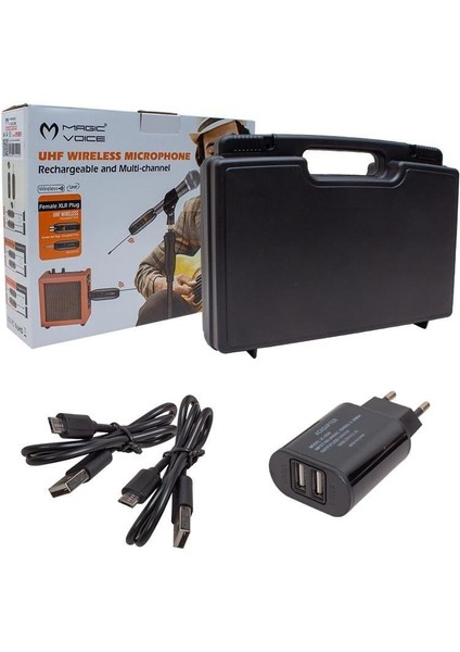 MV-19589 Uhf Yaka Tipi Enstrüman Ikili Mikrofon Set modelleri