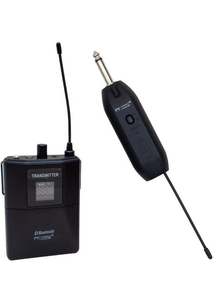 MV-19601 Uhf Kablosuz Enstrüman Uyumlu Bluetooth Jak Girişli Ikili Mikrofon Set