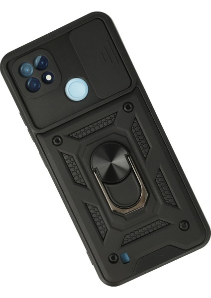 Realme C21 Kılıf Pars Lens Yüzüklü Silikon - Siyah Arbkd fiyatları