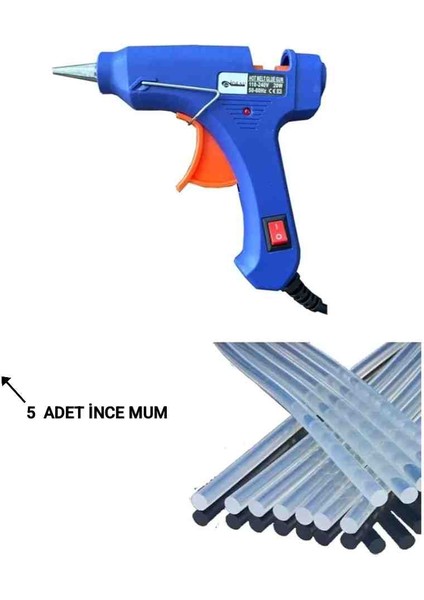 Sıcak Silikon Tabancası 20 W + 5 ADET İNCE MUM