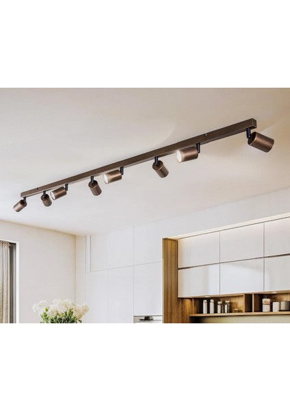 Mylights 150CM LED Spot Avize Kahve Renk Gün Işığı Os-Ram LED Ampullü 3000K Salon Avize Tasarruflu LED Avize