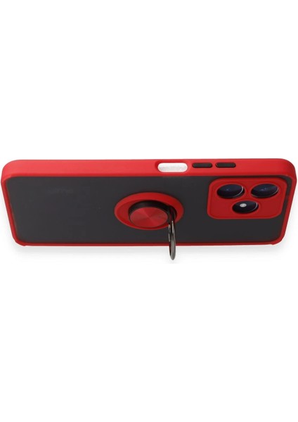 Realme C53 Kılıf Montreal Yüzüklü Silikon Kapak - Kırmızı Svlrs modelleri