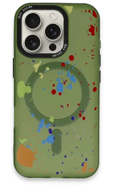 Iphone 16 Pro Colorful Magsafe Kapak - Koyu Yeşil Svlrs