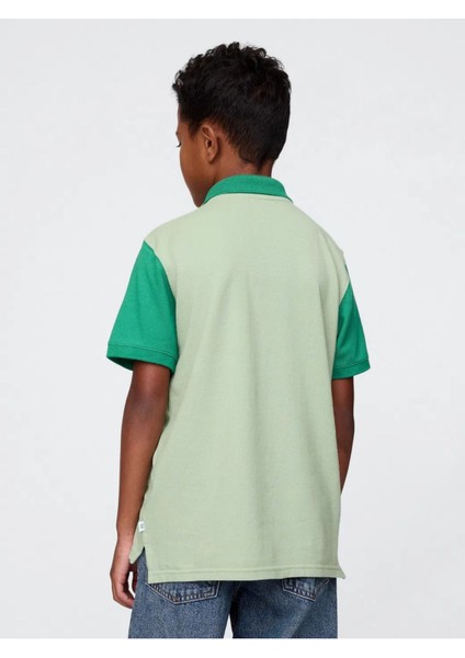 Erkek Çocuk Gap Logo Polo Yaka Yeşil Tişört 708502000 fırsatları