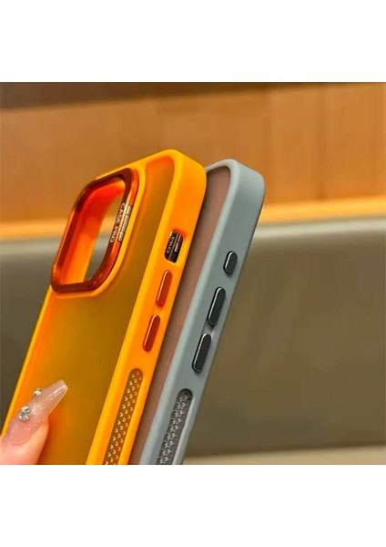 Apple Iphone 15 Pro Uyumlu Mat Serisi Standlı Kapak Magsafe Kılıf +Lens Koruma .