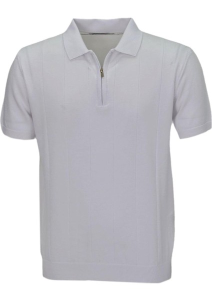Erkek Polo Yaka Fermuarlı Triko Tişört T363 BGL-ST04722