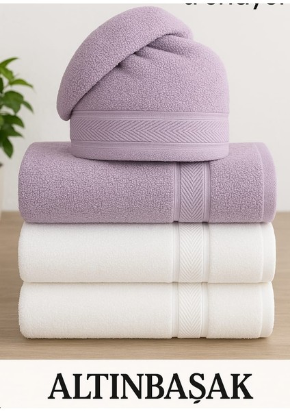 Home Collection 4’lü Banyo Havlu Seti – Pamuklu ve Yumuşak Dokulu, Emici Kumaş fırsatları