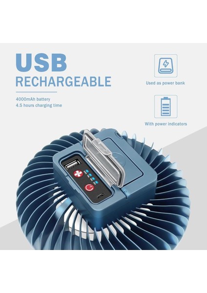 Fan LED Kamp Lambası, USB Şarj Edilebilir Kamp Fan Işıklı Çadır Lambası, Fener, Powerbank Açık Kamp Aksesuarları indirimleri