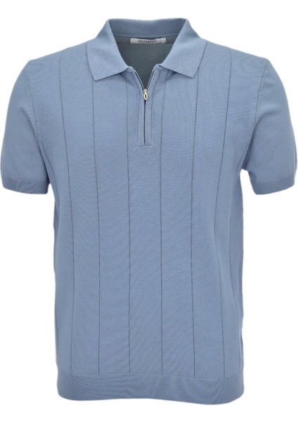 Erkek Polo Yaka Fermuarlı Triko Tişört T363 BGL-ST04722