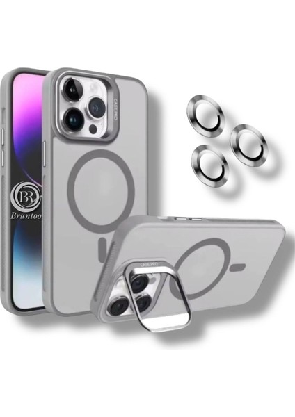 Apple Iphone 14 Pro Max Uyumlu Mat Serisi Standlı Kapak Magsafe Kılıf +Lens Koruma . modelleri