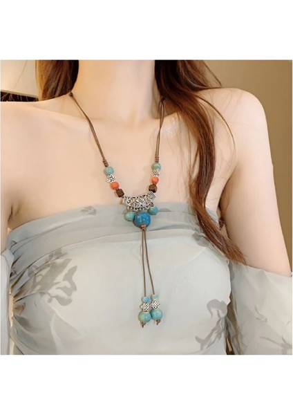 Colored Beads Günlük Giyim & Parti Vintage Bohemi Renkli Boncuk Kolye fırsatları