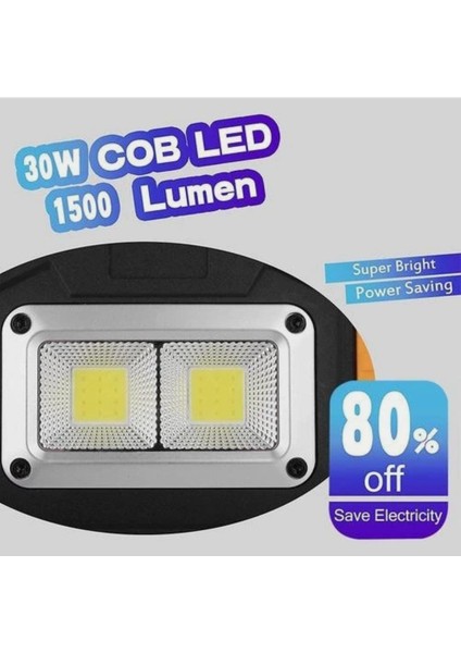 Çok Fonksiyonlu Çalışma Lambası, LED Lamba, Şarj Edilebilir Pilli, 30W LED Fener Lamba, 2'li fırsatları