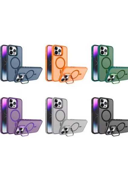 Apple Iphone 11 Uyumlu Mat Serisi Standlı Kapak Magsafe Kılıf +Lens Koruma .