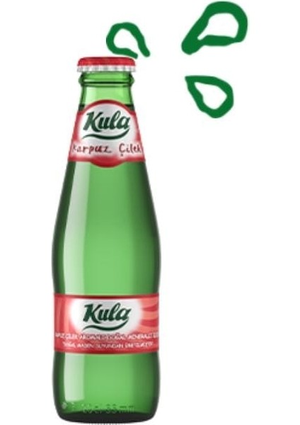 Karpuz ve Çilek Aromalı Gazlı Doğal Maden Suyu 24 x 200 ml Cam Şişede Ferah Lezzet