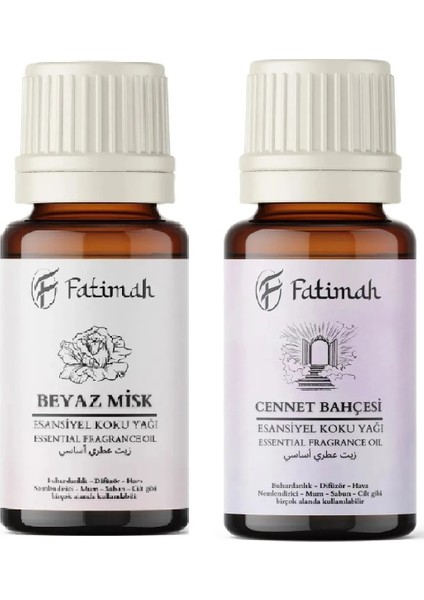 2li Set Uçucu Koku Yağı Difüzör Kurutma Topu Buhurdanlık Yağı Beyaz Misk Cennet Bahçesi 2X10ML
