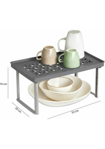 Dolap Içi Ayaklı Raf Düzenleyici 2 Adet - Krem