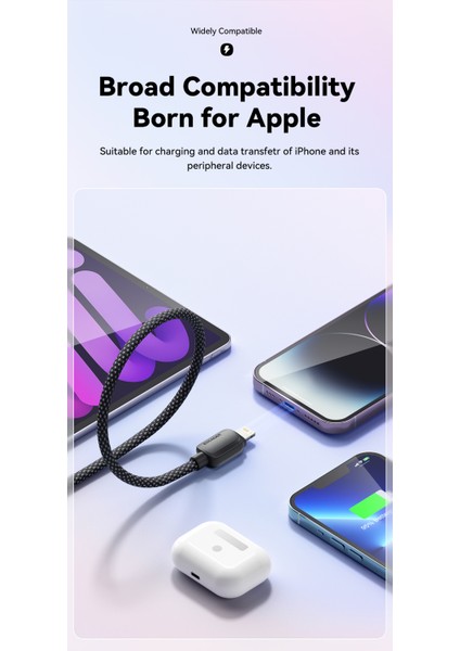 2-Metre 29W Pd CE/FC/ROHS Lisanslı Type-C To iphone Lightning Süper Hızlı Şarj ve Data Kablosu Örgülü Sağlam
