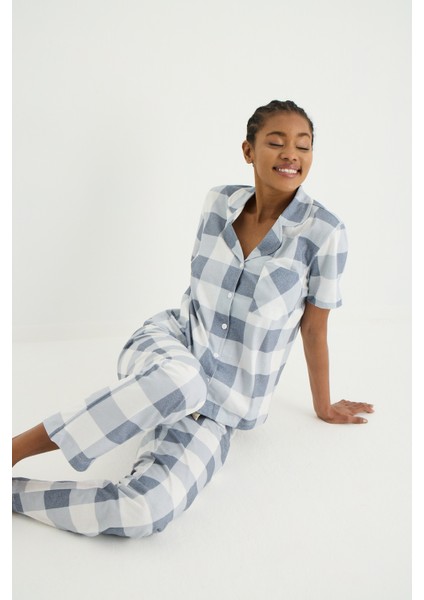 Cameron Örme Kısa Kol Gömlek Pantolon Set