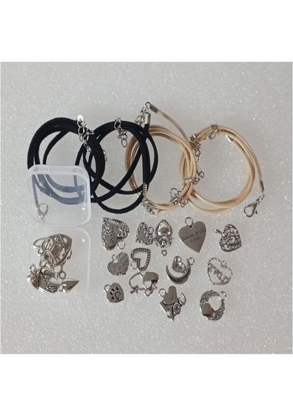 ( 20 x Adet ) 1 Set Gümüş Model Heart Day Kalp Süsleri & Kolye Ucu & Küpe & Bileklik Aksesuarları fırsatları