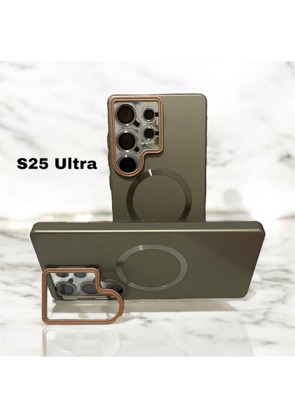 Samsung Galaxy S25 Ultra Uyumlu Magnezyum Serisi Standlı Kapak Magsafe Sert Kılıf +Lens Koruma . modelleri