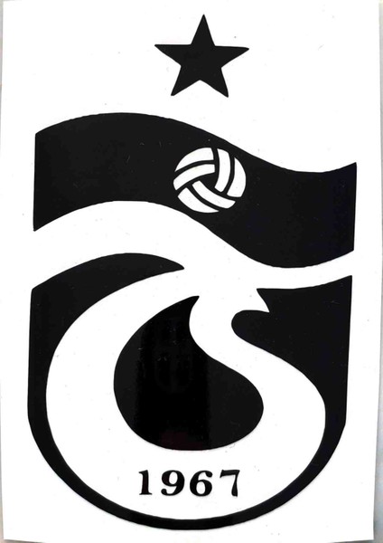 Ts, Taraftar Arma Logo Sticker Araba Yazısı Arma Sticker ,13×8.cm. Siyah Renk