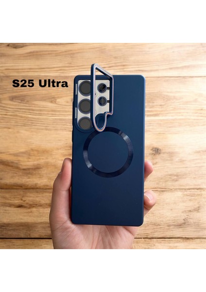 Samsung Galaxy S25 Ultra Uyumlu Magnezyum Serisi Standlı Kapak Magsafe Sert Kılıf +Lens Koruma . fiyatları