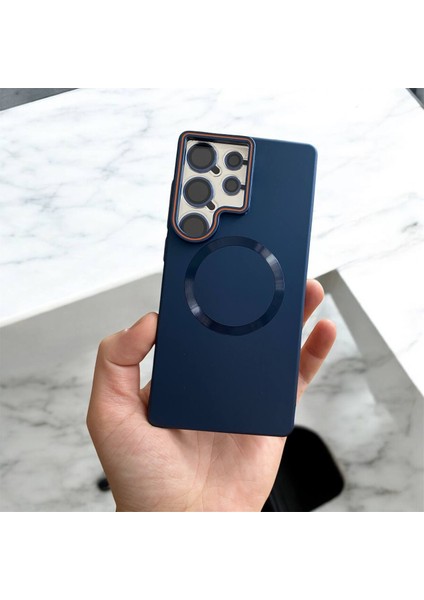 Samsung Galaxy S25 Ultra Uyumlu Magnezyum Serisi Standlı Kapak Magsafe Sert Kılıf +Lens Koruma . modelleri