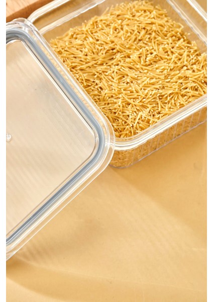3 Parça Contalı ve Sızdırmaz Kapaklı Saklama Kabı Seti – Buzdolabı ve Kuru Gıda Uyumlu 3X850 ml