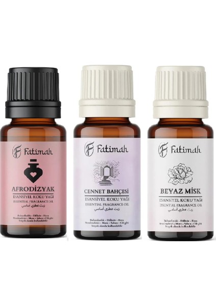 3lü Set Uçucu Koku Yağı Difüzör Kurutma Topu Buhurdanlık Yağı Afrodiz Cennet Bahçesi Beyaz Misk 3X10ML