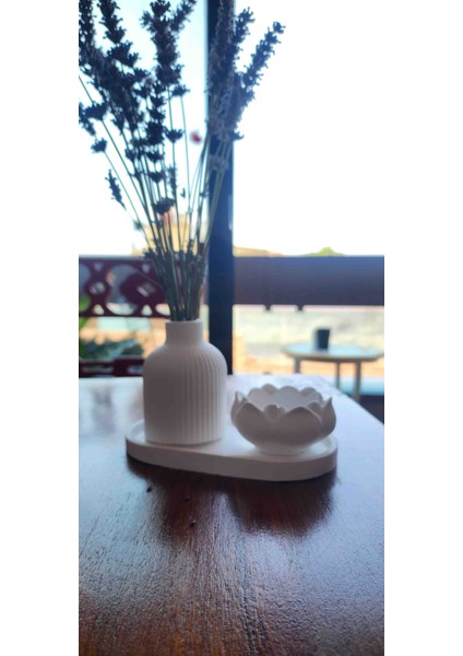 Boyanabilir Vazo, Lotus Mumluk, Oval Tepsi Set fiyatları