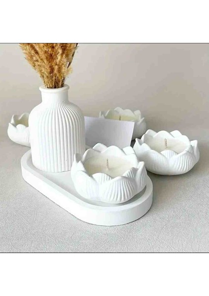 Boyanabilir Vazo, Lotus Mumluk, Oval Tepsi Set fırsatları