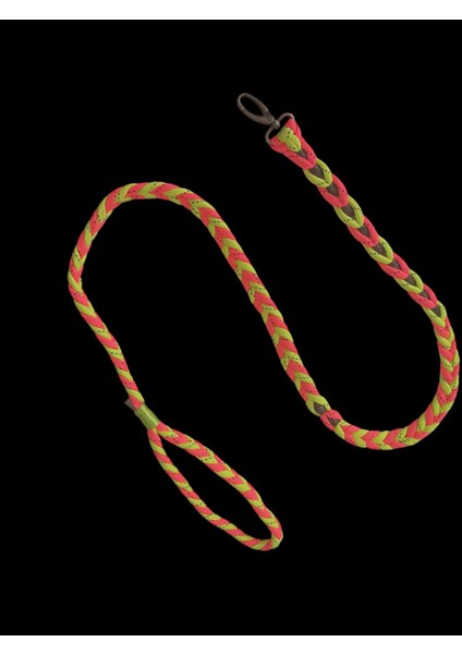 Köpek Gezdirme Tasması Orta Irk Çift Renkli Turuncu-Yeşil Floş Bağ Örgülü Uzunluk:120cm Dog Leash B6-9 indirimleri