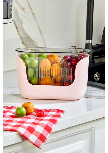 3 Bölmeli Süzgeçli Mutfak Düzenleyici - Pembe modelleri