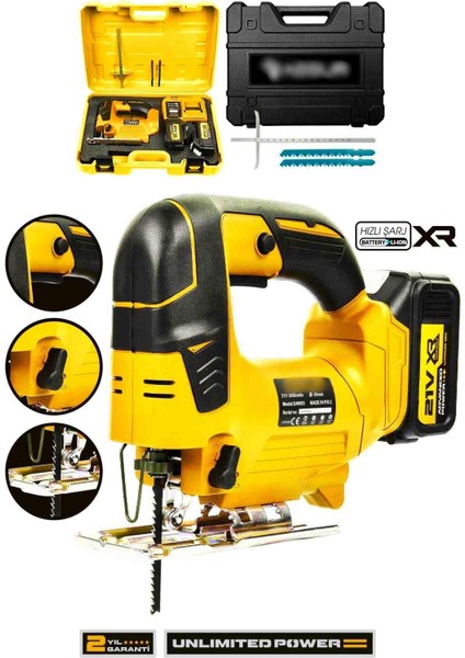 Çift Batarya 10 Pilli Metal Şanzıman Dekupaj Testere Demir Kesme