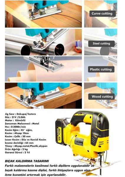 Çift Batarya 10 Pilli Metal Şanzıman Dekupaj Testere Demir Kesme fiyatları