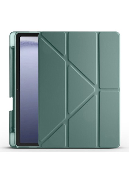 Galaxy Tab A9 8.7 Inç X110/X115 Uyumlu Kalem Bölmeli Silikon Tablet Kılıf – Smart Cover Katlanabilir Kapaklı, Stand Fonksiyonlu, Darbe Emici Arka Koruma, Hassas Kesimli, Manyetik Kapanışlı modelleri