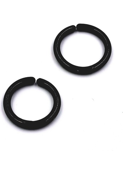316 L Çelik Siyah Renk Unisex Halka Küpe (Deliksiz Kulak Için)