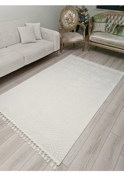 Kaymaz Taban Halı Püsküllü Düz Polyester 1 Parça Makinede Yıkanabilir indirimleri