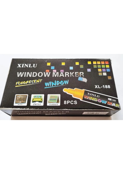 8 Renk Cam Kalemi Fayans - Seramik Kalemi Poster Kalemi Ahşap Kalemi Xınlu Florasan Window Marker fiyatları