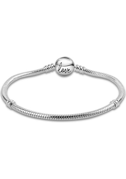 Yuvarlak Love Sallantılı Gümüş Bileklik Charm Taşıyıcı modelleri