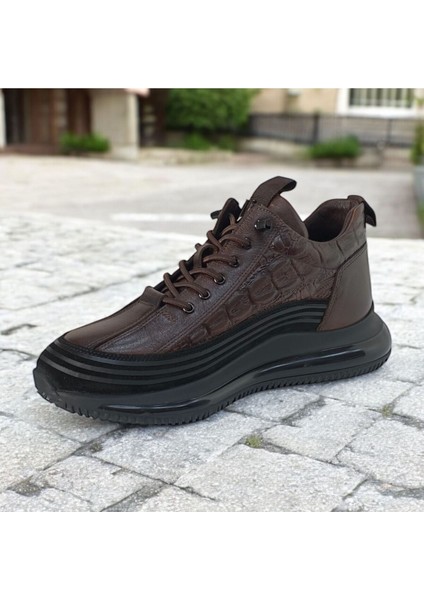 Lastik Bağlı Croco Deri Model Air Köpük Taban Erkek Bot E053